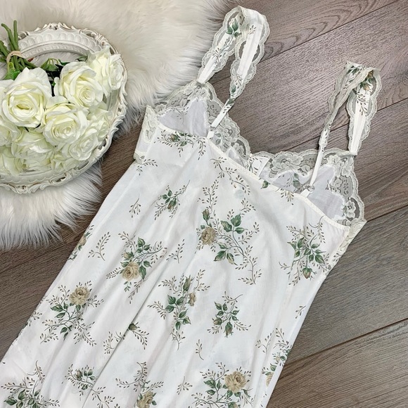 Vintage Victorias Secret Floral Cotton Slip Dress - Picture 4 of 6